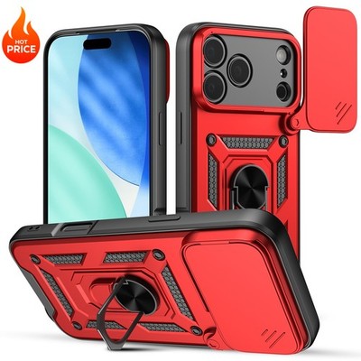 For iPhone 17 Air Pro Max/16 Pro Case Heavy-duty Shockproof W Magnetic Kickstand
