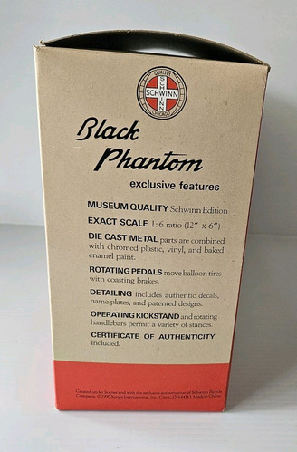 Schwinn Black Phantom 1990 Die Cast Qualitätsmodell COA Xonex Maßstab 1:6 Fahrrad - Bild 5 von 16