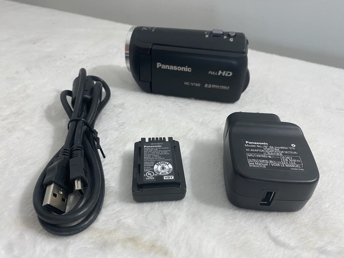 Panasonic HC-V160 Camcorder HD 8.9MP 77X Zoom New In Box Battery