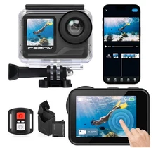 NEW i7 Action Underwater Camera 4K 60FPS 52MP Batteries WIFI Remote