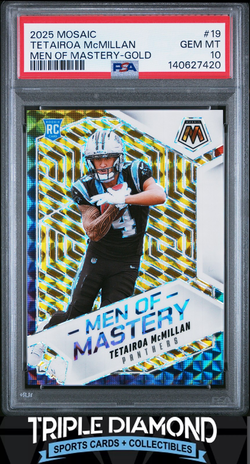 Tetairoa McMillan Panini Mosaic Men of Mastery #19 Gold