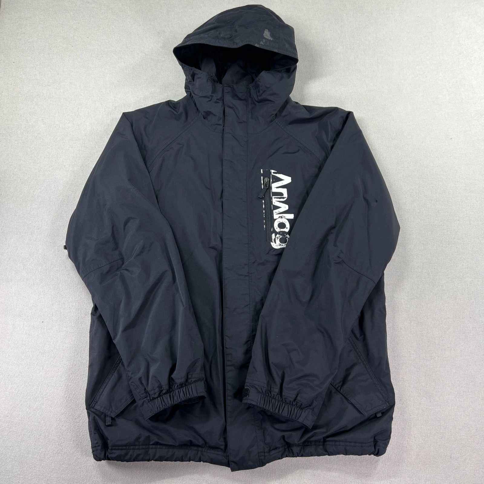 Analog Accord Ski Jacket Mens L Black Hooded 10K Water Resistant Snowboard