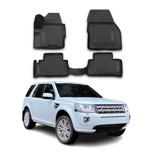 Omac Gummimatten FußMatten FüR Land Rover Freelander 2012-2014 TPE Schwarz 4X-image