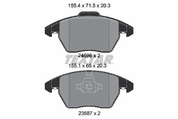Plaquette de frein à disque TEXTAR 2469601 compatible avec AUDI 8X0698151