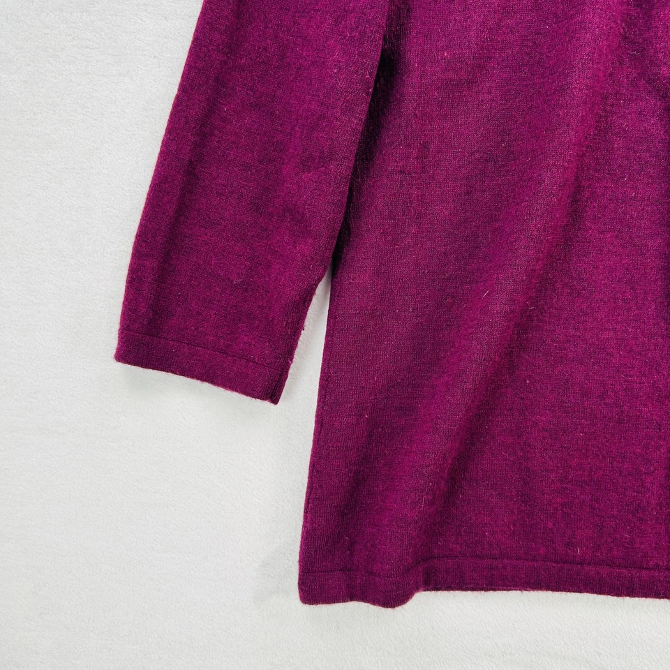 Willi Smith Sweater Womens Large Purple Merino Wool Scoop Neck Pullover Top - Image 3 of 4