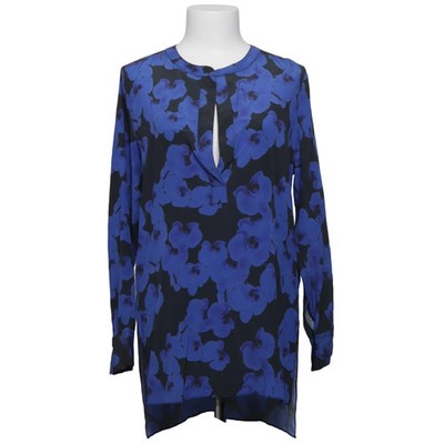 Wardrobe, Bluse, Größe: 36, Blau/Grau, Elasthan/Seide, Blumen, Damen #B95