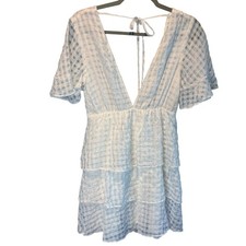 Show Me Your Mumu NWT Dulce Dress in White Windowpane - size Small