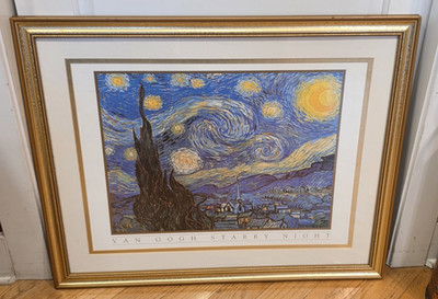 Framed Van Gough ''Starry Night'' Art Print 31'' x 25''