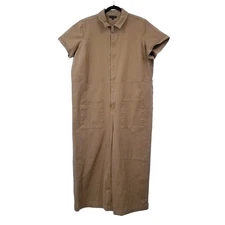 Universal Standard Women Lg Stretchy Jumpsuit Wide Leg Front Pockets Collared