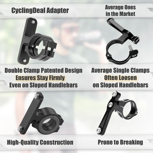 CyclingDeal Bike Handlebar Bottle Cage Adapter - Water black  - Picture 6 of 6