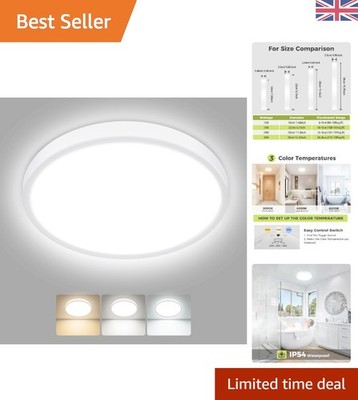 Modern Waterproof LED Ceiling Light with 3 Color Temperatures | Energy Effici...
