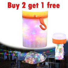 33FT Portable Camping String Lights LED Tent Light Outdoor USB Rechargeable Lamp