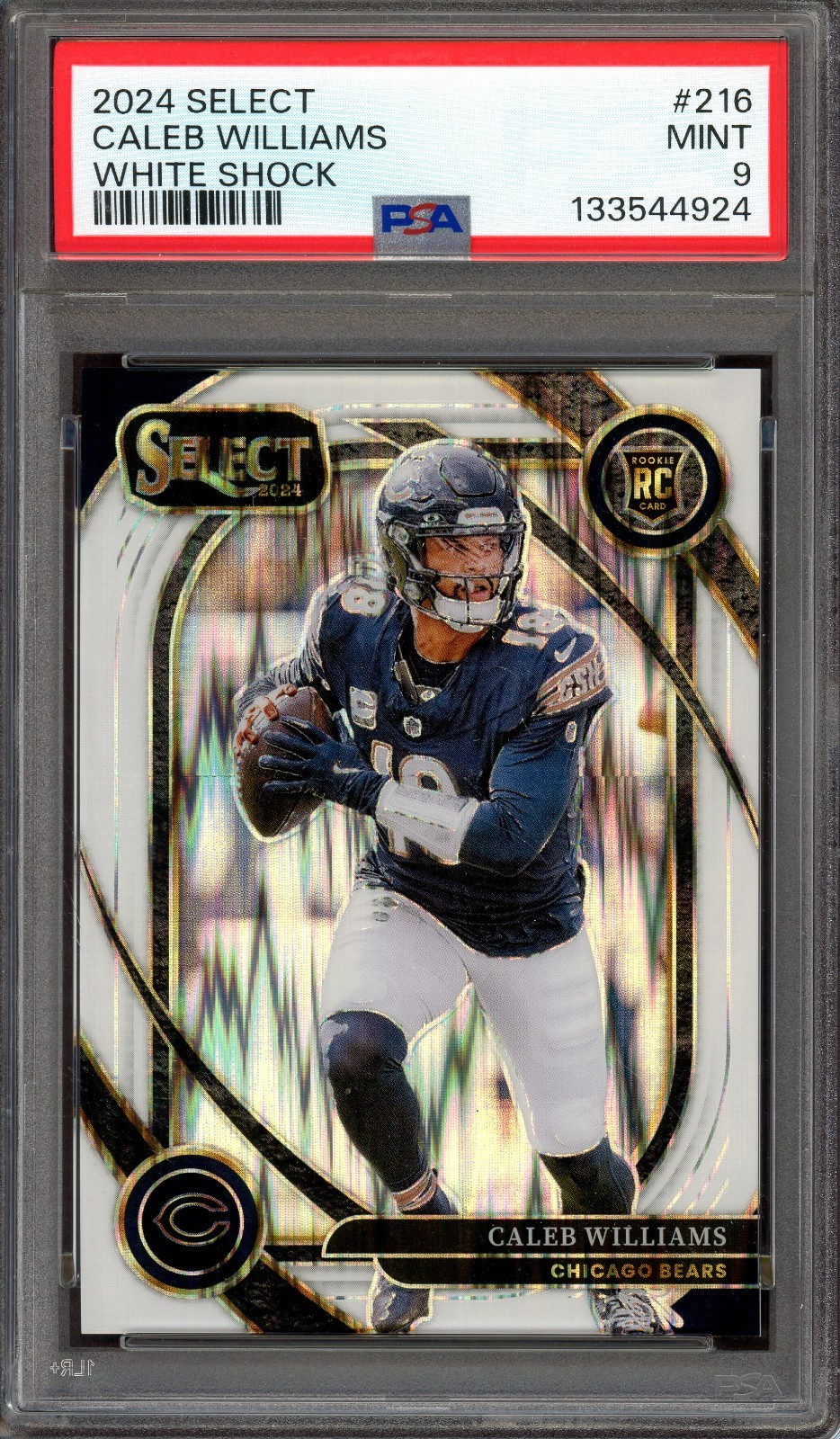 CALEB WILLIAMS ~ 2024 Panini Select White Shock RC #216 (#192/199) ~ PSA 9 MINT