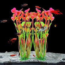 Artificial Fish Tank Plants Plastic Aquarium Accessories Large 15.5 inch 2 Pc