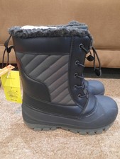 New Kids' Skylar Lace-Up Winter Boots - All in Motion Size 2 Waterproof Black