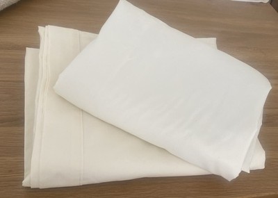Bettlaken Set Doppelgröße Polyester Baumwolle sehr weich elfenbeinfarben sehr guter Zustand