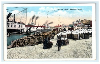 1918 On the Levee Memphis TN, Tennessee Early Postcard