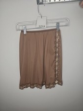 Vintage Vanity Fair Tricot Pillowtab Brown Half Slip Lace Detail Size XSmall