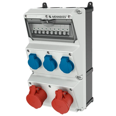 Wandverteiler AMAXX 930003 Stromverteiler 16A 3x230V IP44 CEE Schuko EAC Menneke - Bild 1 von 2