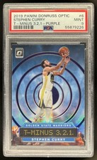 2019-20 Panini Donruss Optic Stephen Curry T Minus 3, 2, 1, Purple #6 PSA 9