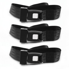 Chevy Nova 1968 - 1974 Standard 2pt Black Lap Bench Seat Belt Kit - 3 Belts Chevy Nova 1968 - 1974 Standard 2pt Black Lap Bench Seat Belt Kit - 3 Belts