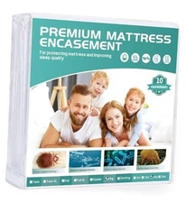 Mattress Protector Cover【Sealed Zipper+Terry Cloth】 76"x 80" King 12-15" Deep