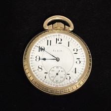 Antique Elgin Railroad Grade 21J Father Time 10k RG Open Face 1911 Pocket Watch