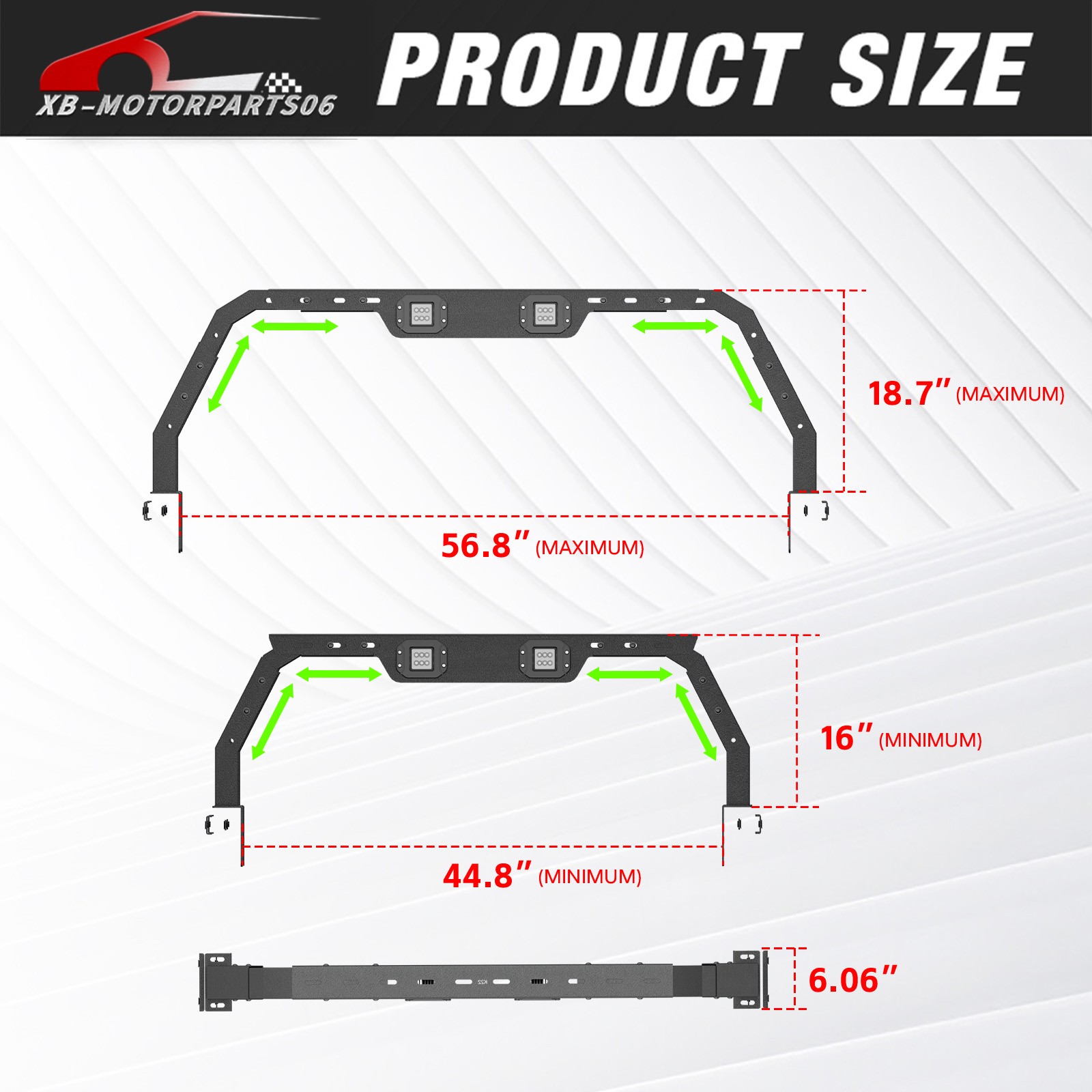 Overland Bed Racks Cargo Carrier with 2 × Led Light For 2022-2025 Ford Maverick