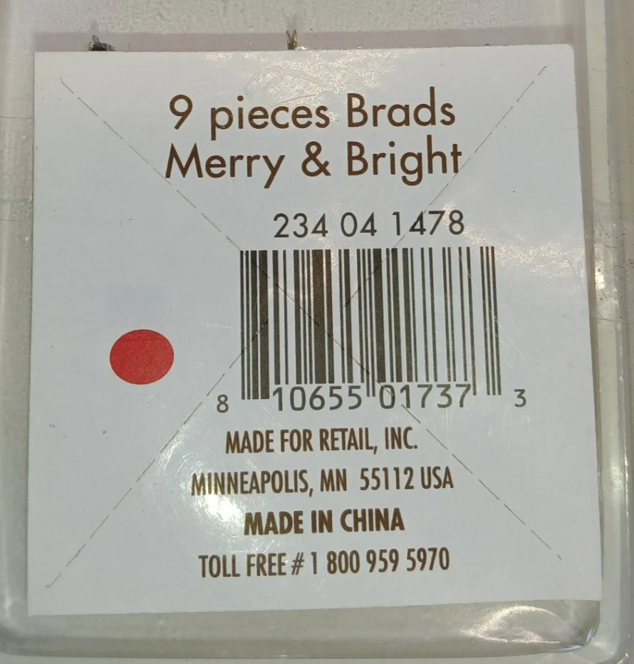 Scrapbooking Surtido Brads 9 Piezas Tema Navidad Feliz y Brillante Colección Foto 4 de 4