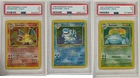 Pokémon Base Set Holo Unlimited Rare Card Charizard+Blastoise+Venusaur PSA VG 3