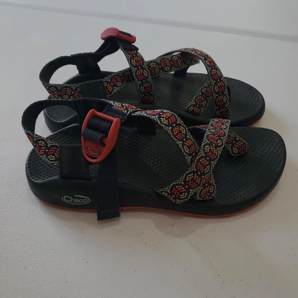 Chaco Sandals Womens Size 7 Black Red Z/2 Classic Webbing Toe Loop Hiking Sport - Image 3 of 4