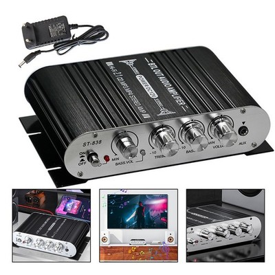 2.1 Kanal Mini Verstärker HiFi Power Audio Stereo Bass Auto AMP AUX MP3 MP4 CD