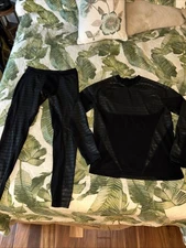 MENS Seirus Baselayer Pants Shirt Pullover Set Black Ski