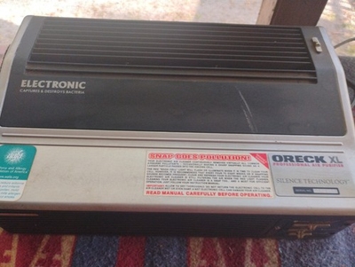 #ad Oreck XL Professional Air Purifier Electronic Tabletop Silver Black Model $61.00