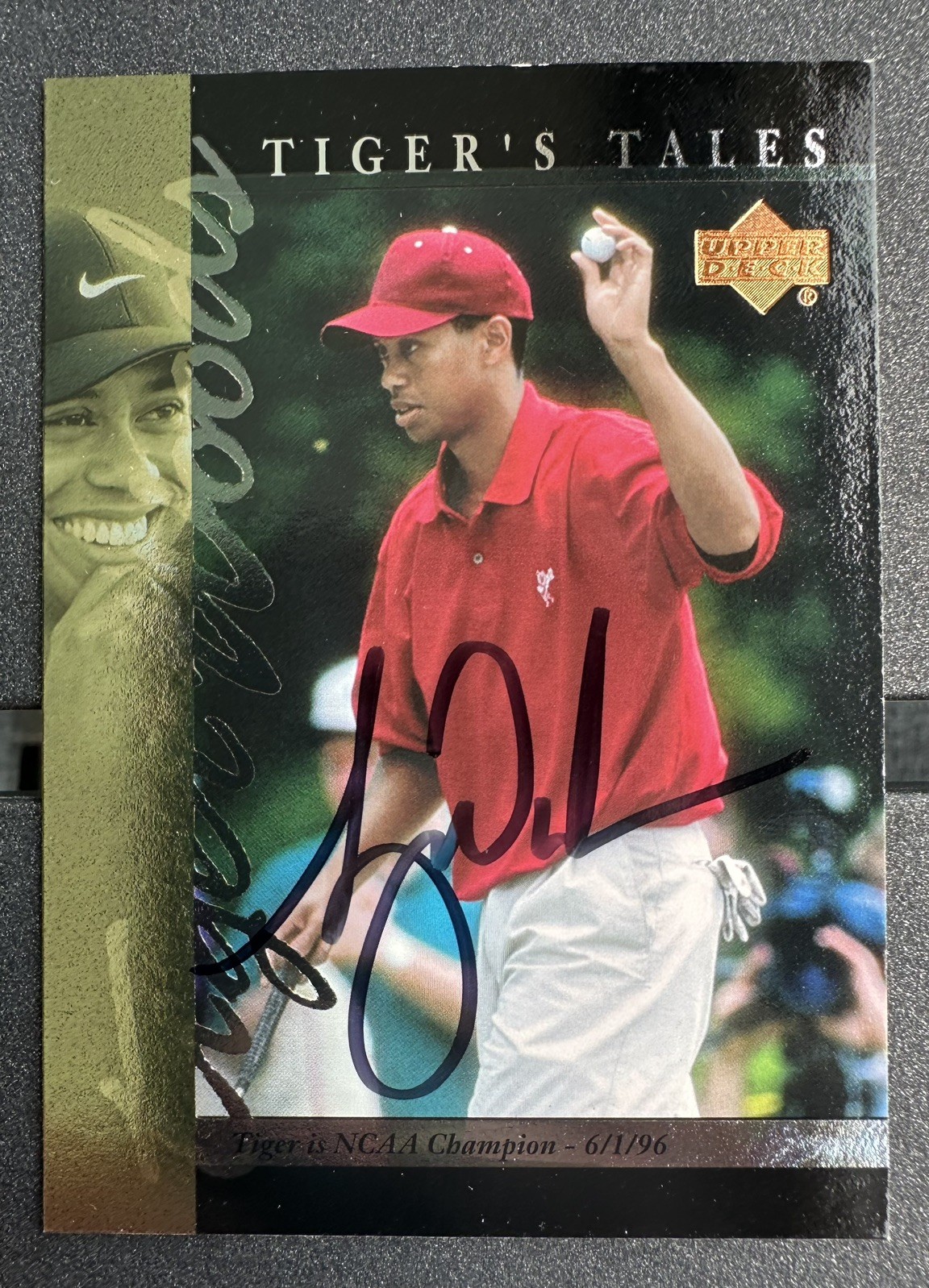 2001 Upper Deck Tiger Woods Signed Autograph Card #TT8 Authenticated COA Rookie