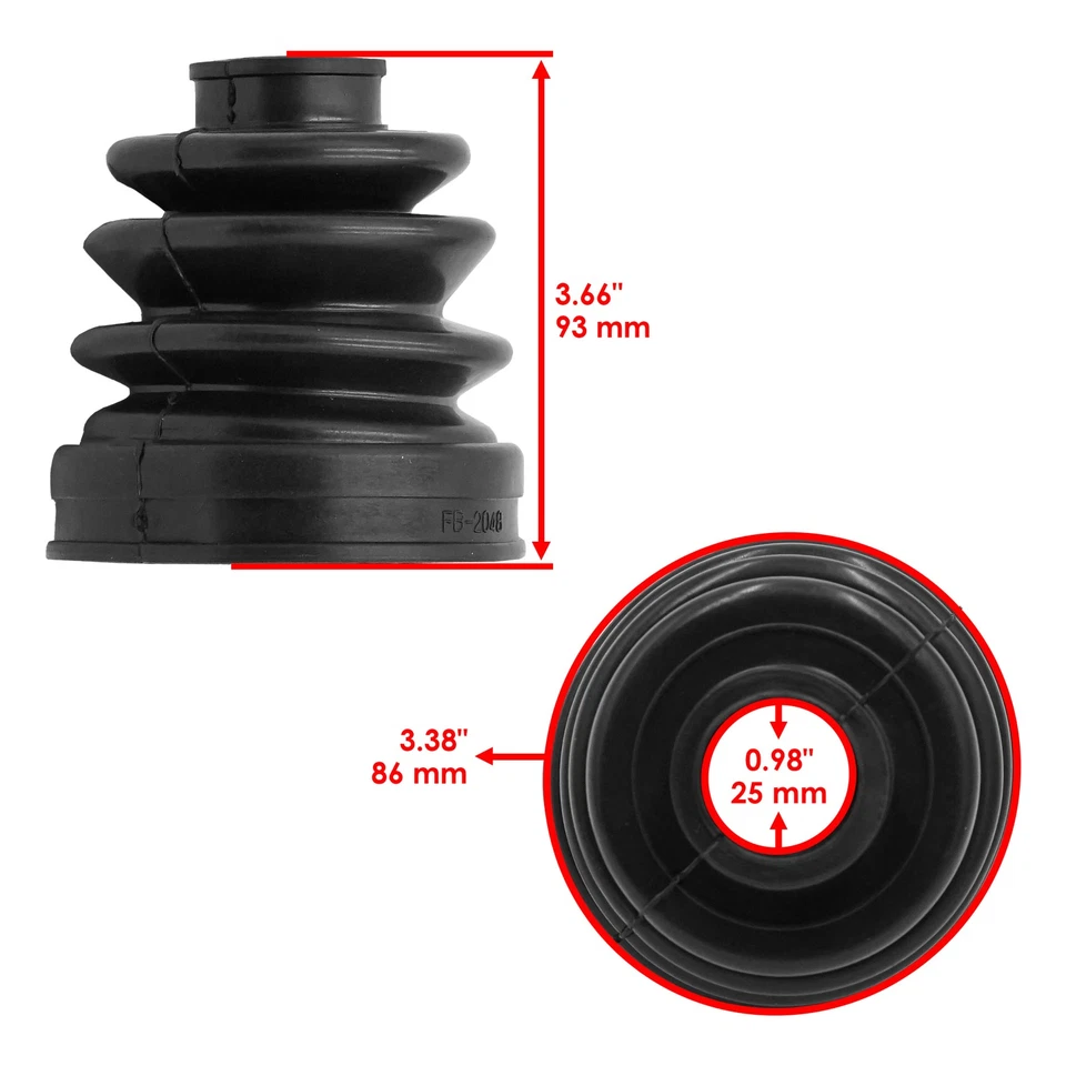 Juego de botas de eje de transmisión delantero Caltric para Kawasaki Prairie 400 KLV400 4x4 1997-2002 Foto 3 de 4