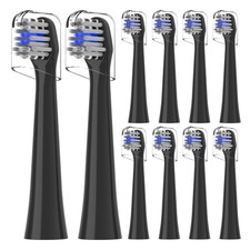 Replacement Toothbrush Heads Compatible with 10 Count Pack of 1 , Black
