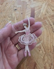 Dance - Ballet - Ballerina In Pink/Silver Embroidered Iron On Applique Patch - B