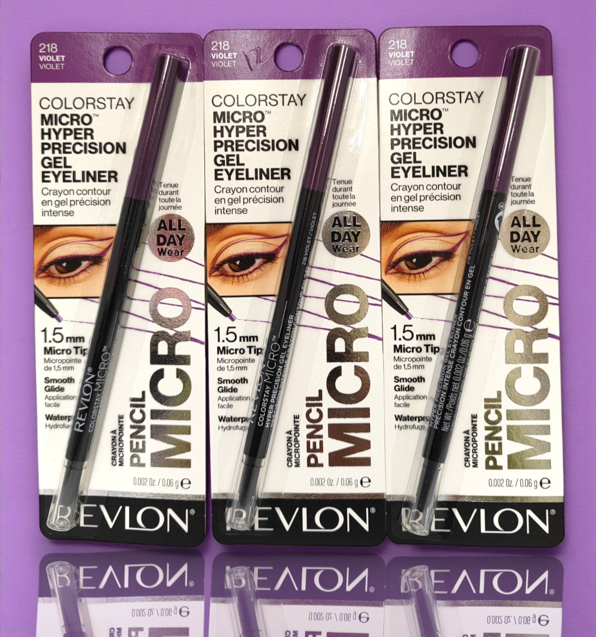 Revlon Colorstay Micro Precision Gel Eyeliner 218 Violet - LOT OF 3 3490₽