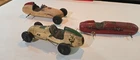 Vintage 1960s  PINE WOOD  Cars Carved Wood Hot Rod Lot Of 3