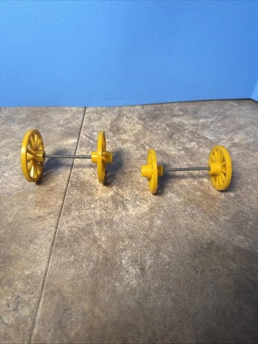 Vintage Marx Western Town Play Set 60mm Buckboard Wagon Wheels Axils