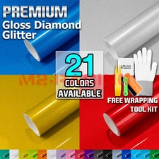【Gloss Glitter】 Metallic Sparkle Vinyl Wrap Sticker Film Bubble Free Film Sheet