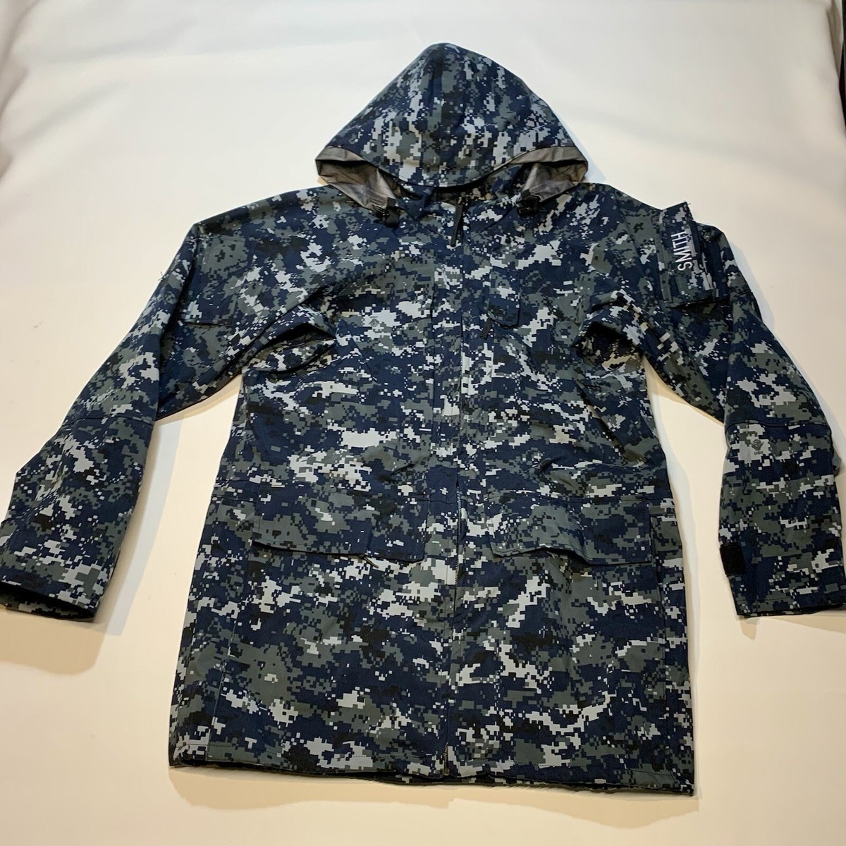 US Navy Working Parka Mens Small Long Digital Camo Military Full