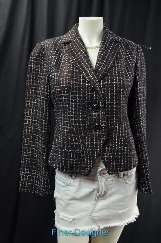 CWC Coldwater Creek shabby BLAZER Jacket tweed light Coat crop fit Size P4 S NEW - Picture 3 of 8