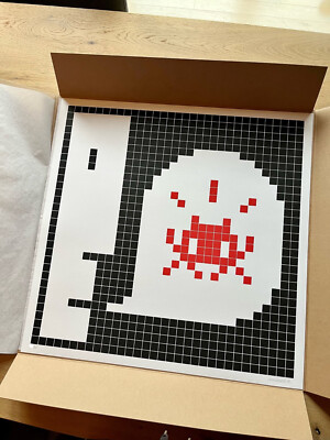 SPACE INVADER - PRINT ''ALERT (RED)'' 2020 - SIGNED - Edition of 60 - Banksy Kaws