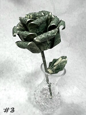 Money Rose Origami - $2 Bill ($20) - Graduation - Birthday - Special Occasion