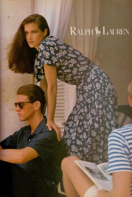 1986 Ralph Lauren Kristin Clotilde Holby Esprit Sexy Shoes Heels Print Ad 80s