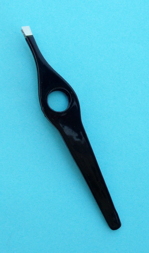 SALFOM Professional Precision Grip Beauty Eyebrow Hair Plucking Tweezers Finest Black