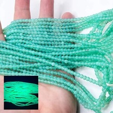 100pcs Uranium Glass Beads Blue Green Opal 4mm Czech