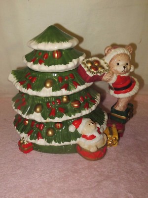 World Bazaar Ceramic Christmas Teapot - Cat Decorating Christmas Tree